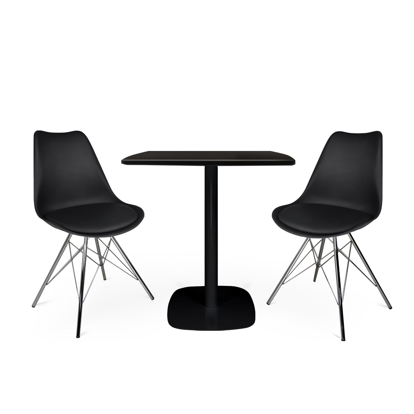 Tavolo quadrato 70x70 cm, tavolo da pranzo nero mod. Thomas