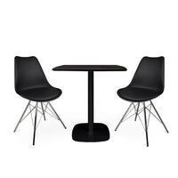 Tavolo quadrato 70x70 cm, tavolo da pranzo nero mod. Thomas