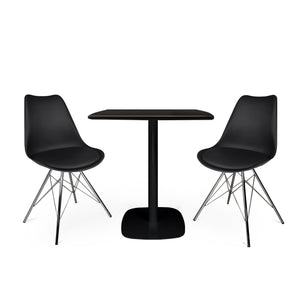 Tavolo quadrato 70x70 cm, tavolo da pranzo nero mod. Thomas