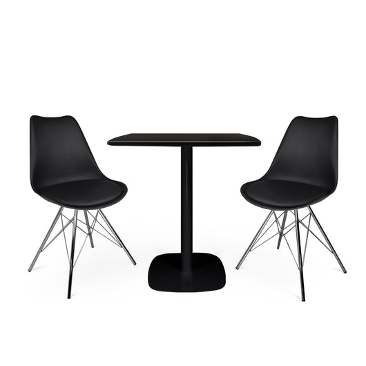 Tavolo quadrato 70x70 cm, tavolo da pranzo nero mod. Thomas