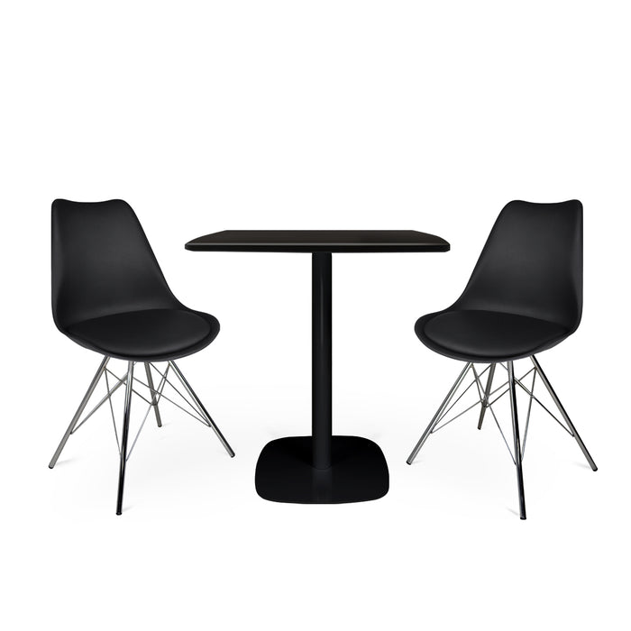 Tavolo quadrato 70x70 cm, tavolo da pranzo nero mod. Thomas