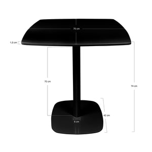 Tavolo quadrato 70x70 cm, tavolo da pranzo nero mod. Thomas