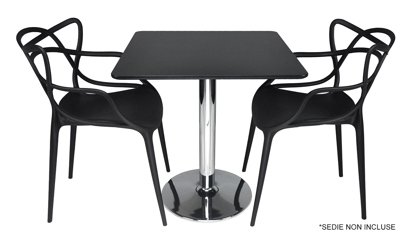 Tavolo quadrato 80x80 nero, tavolino da bar mod. Romeo TQ10-8.8ROPA