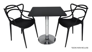 Tavolo quadrato 80x80 nero, tavolino da bar mod. Romeo TQ10-8.8ROPA