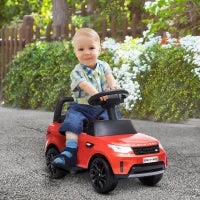 Macchina per Bambini con Licenza Land Rover 6V, Funzionamento Elettrico e a Spinta, Velocità 3km/h, Rosso