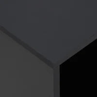 Tavolino da Salotto a C con 2 Ripiani Aperti e 4 Ruote Girevoli, 45x35x58 cm, Nero