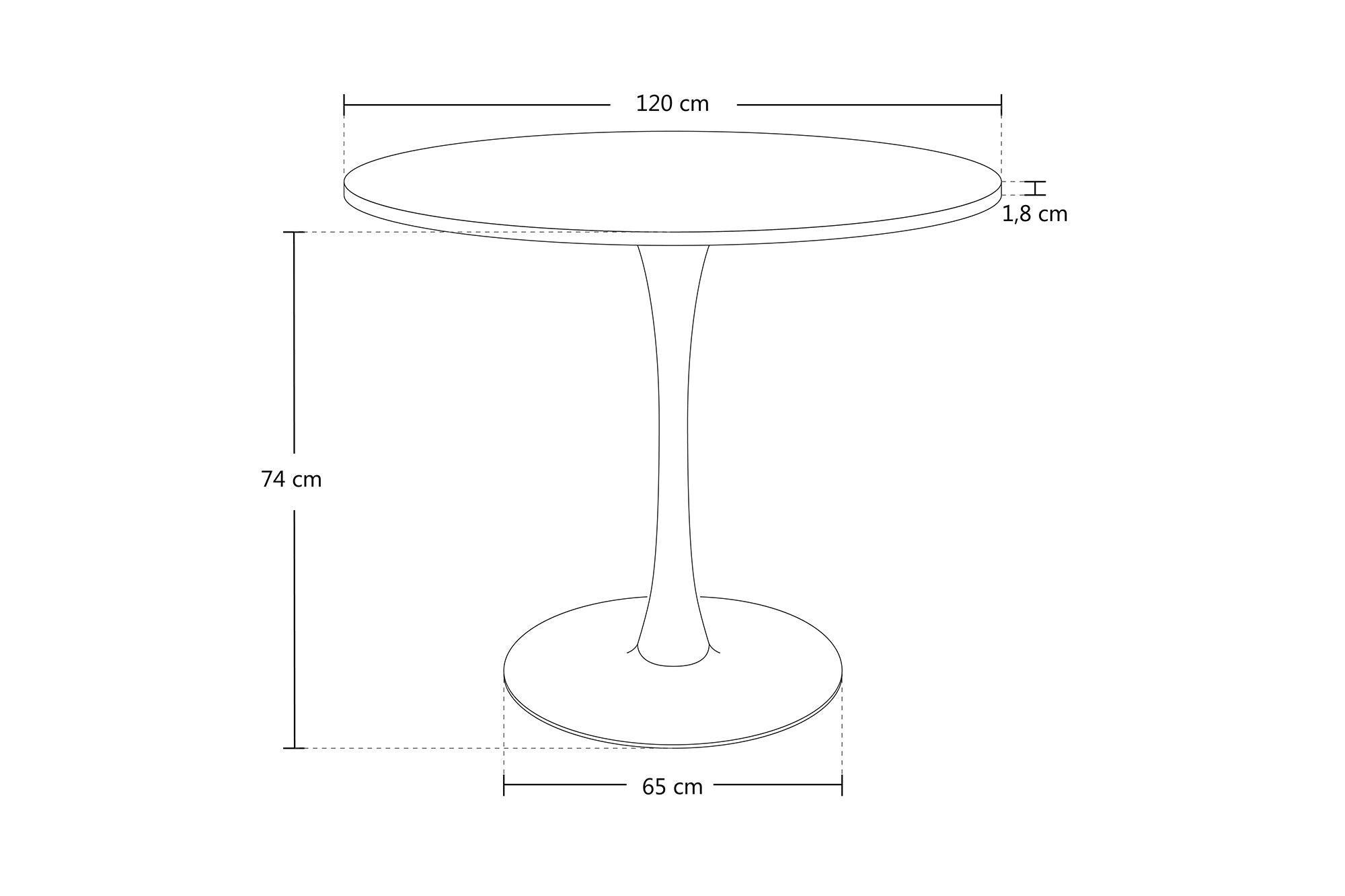 Tavolo rotondo Ø120 cm, tavolo da pranzo tondo mod. Omar - Colore: Nero - TR10-12OMPM