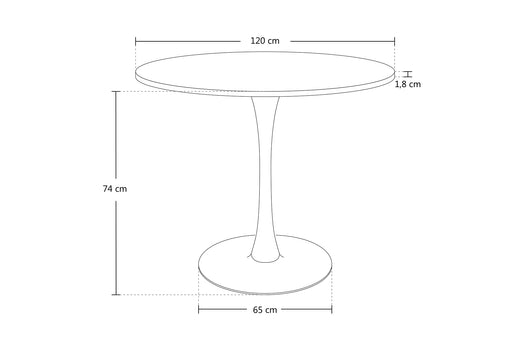 Tavolo rotondo Ø120 cm, tavolo da pranzo tondo mod. Omar - Colore: Bianco - TR08-12OMPM