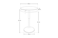 Tavolo regolabile in altezza rotondo 60 cm nero, tavolino da bar mod. Romeo TR10-D6ROAR