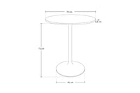 Tavolo rotondo 70 cm bianco, tavolino da bar mod. Romeo TR08-D7ROPA
