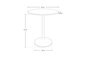 Tavolo rotondo 70 cm bianco, tavolino da bar mod. Romeo TR08-D7ROPA
