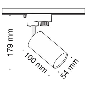 Faretto Per Binario Moderno Focus Mini Alluminio Nero 1 Luce