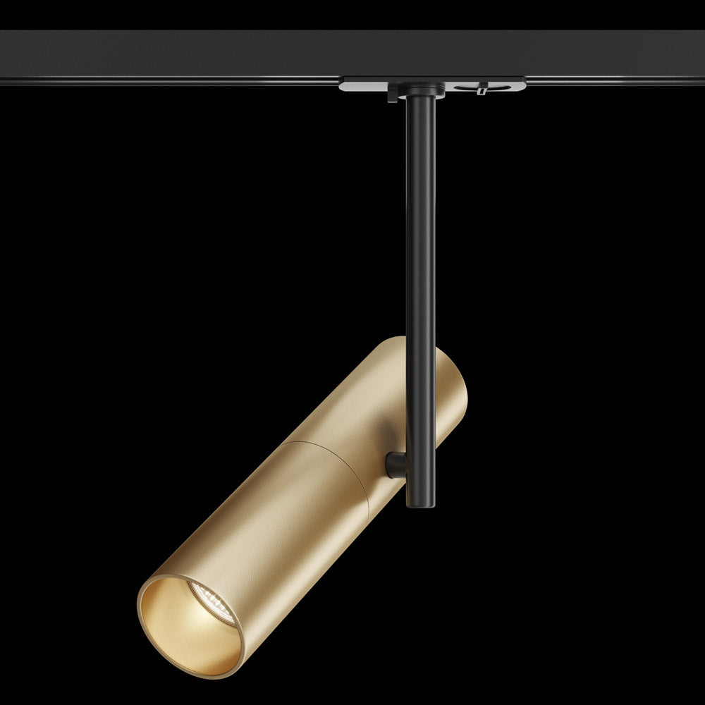 Faretto Per Binario Elti Moderno Alluminio Oro E Nero 1 Luce