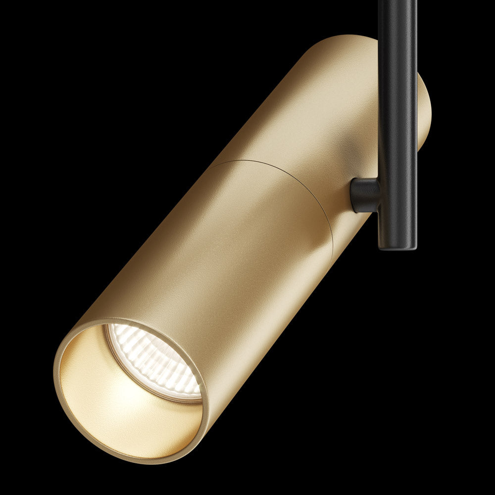 Faretto Per Binario Elti Moderno Alluminio Oro E Nero 1 Luce