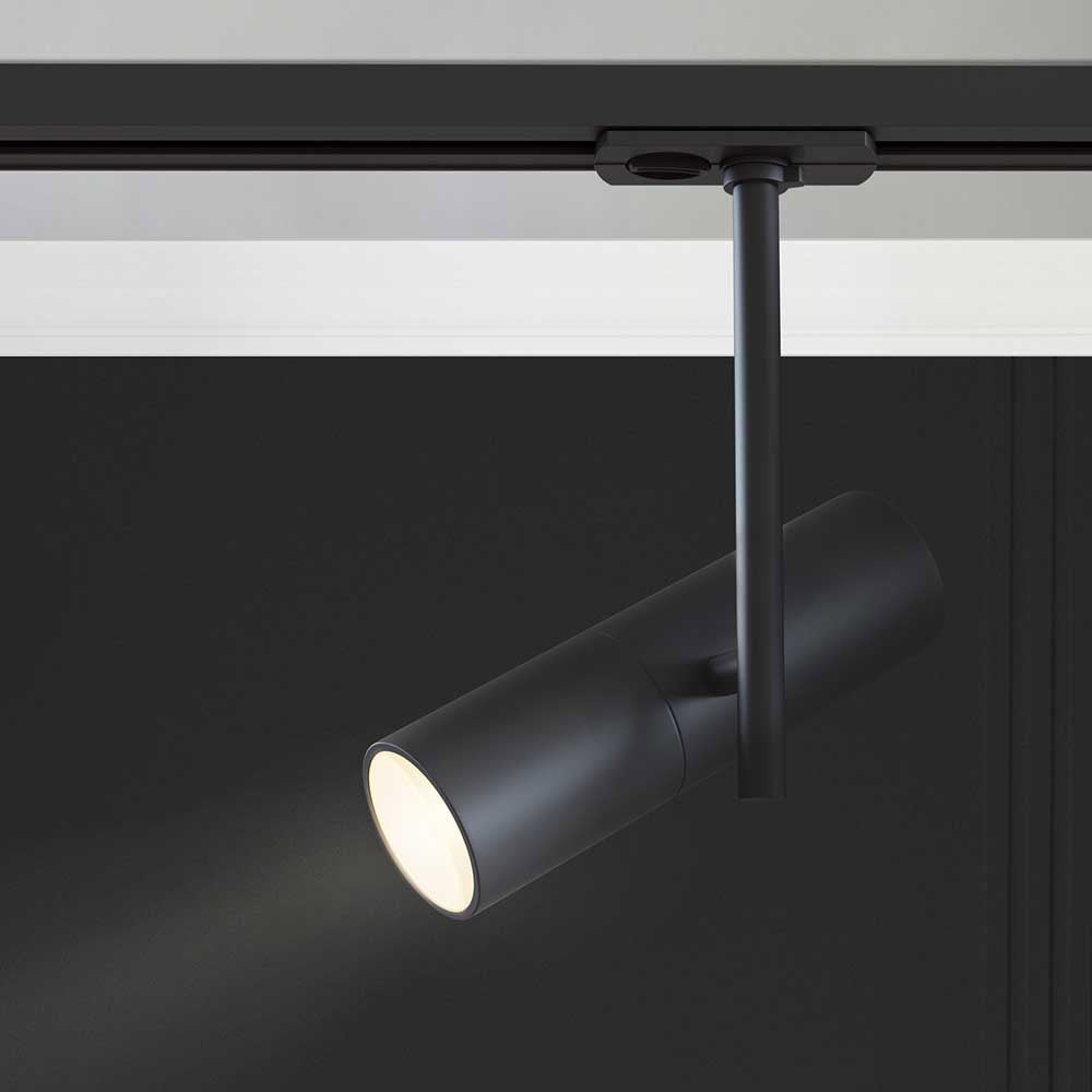 Faretto Per Binario Elti Moderno Alluminio Nero 1 Luce