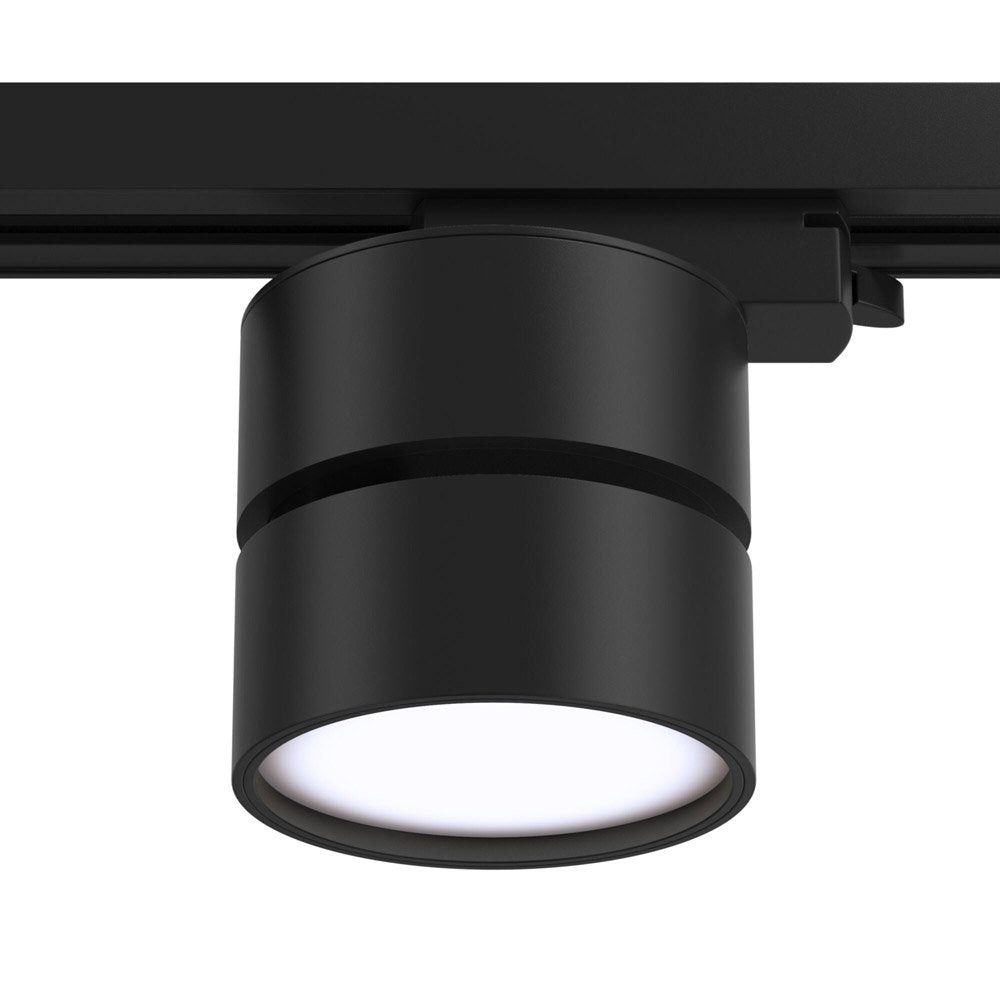 Faretto Per Binario Tondo Orientabile Onda In Metallo 12W Nero 1 Luce Naturale