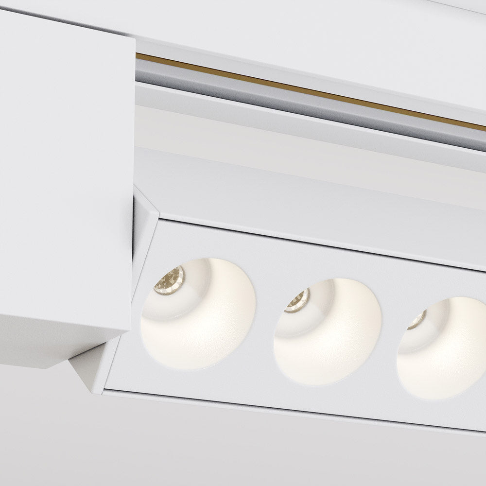 Spot Per Binario Moderno Points Alluminio Bianco 10 Luci Led Calda