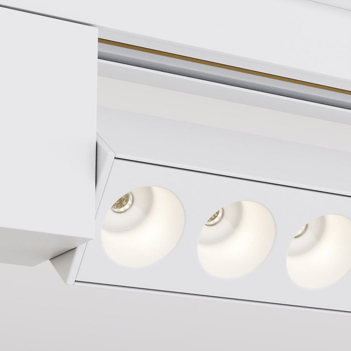 Spot Per Binario Moderno Points Alluminio Bianco 10 Luci Led Calda