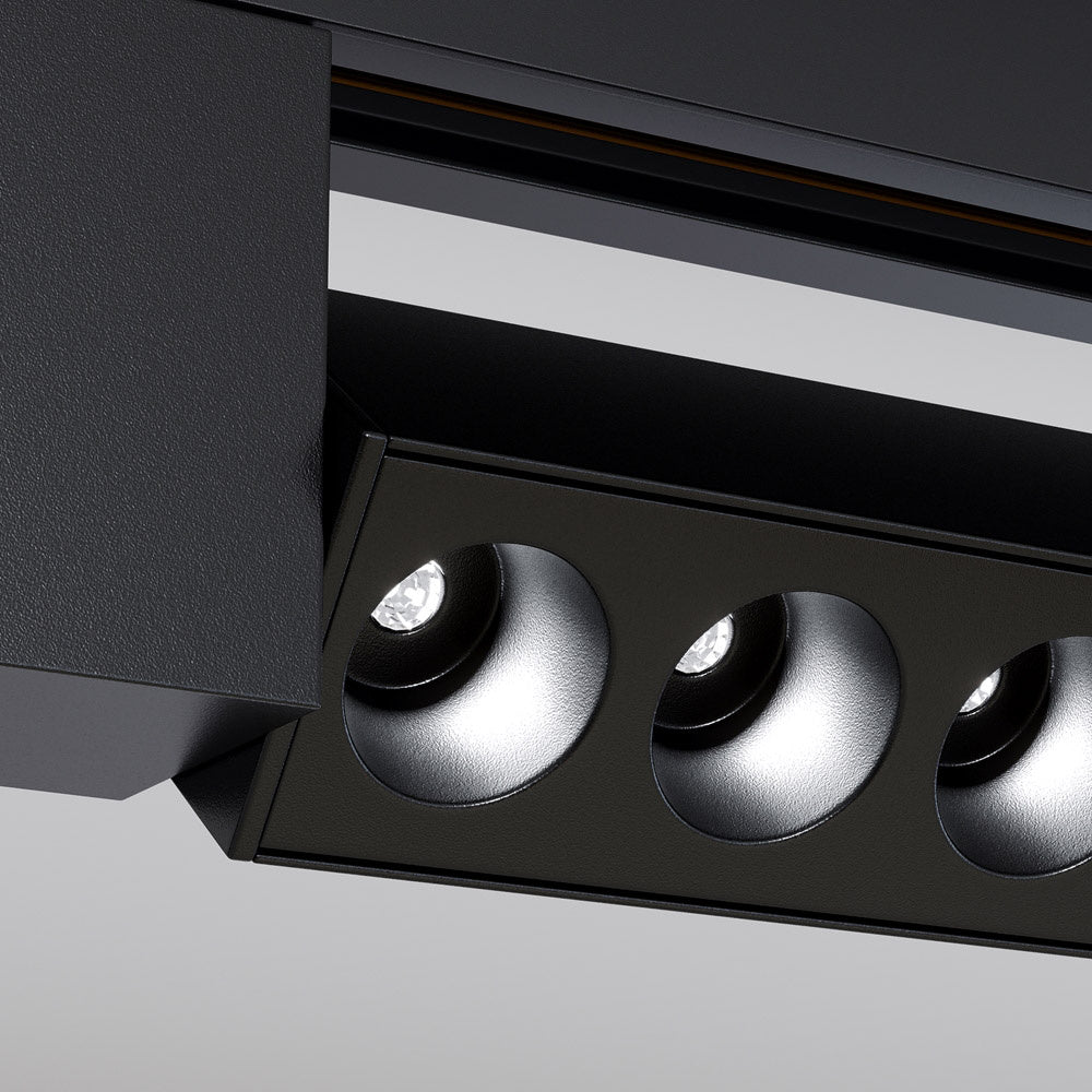 Spot Per Binario Moderno Points Alluminio Nero 10 Luci Led Naturale