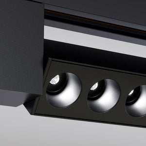 Spot Per Binario Moderno Points Alluminio Nero 10 Luci Led Naturale