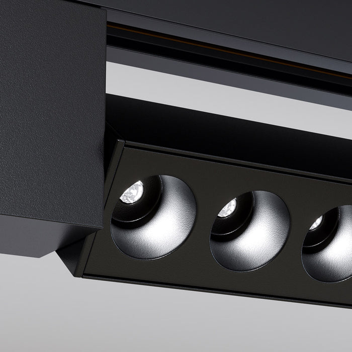 Spot Per Binario Moderno Points Alluminio Nero 10 Luci Led Naturale