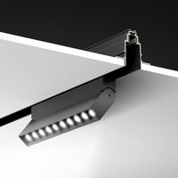 Base Illuminazione Points Rot Per Binario Moderno Alluminio Nero 20W Luce Calda