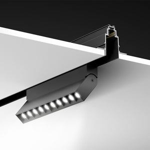 Base Illuminazione Points Rot Per Binario Moderno Alluminio Nero 20W Luce Calda