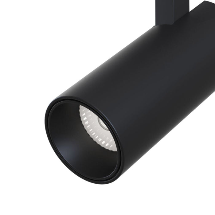 Faretto Focus Led Per Binario Moderno Alluminio Nero Luce Calda 15W