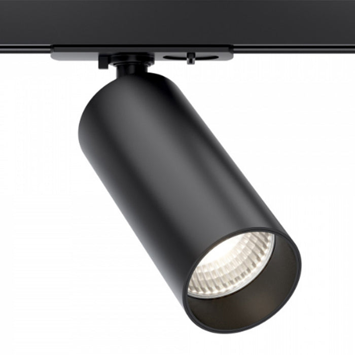 Faretto Per Binario Focus Led Moderno Alluminio Nero 1 Luce Naturale