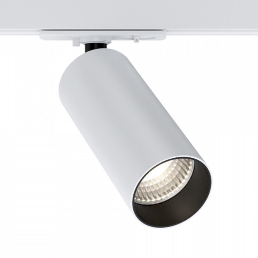 Faretto Per Binario Focus Led Moderno Alluminio Bianco 1 Luce Naturale
