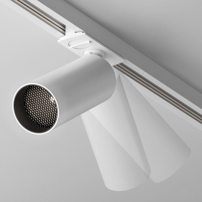 Faretto Per Binario Focus Led Moderno Alluminio Bianco 1 Luce Naturale