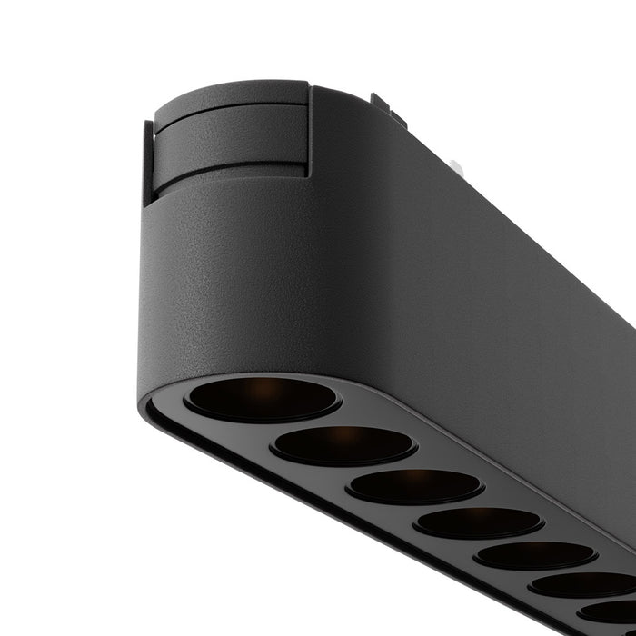 Base Di Illuminazione Binario Moderno Points Alluminio Nero Luce Calda 12W