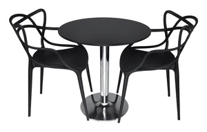 Tavolo rotondo 70 cm nero, tavolino da bar mod. Romeo TR10-D7ROPA