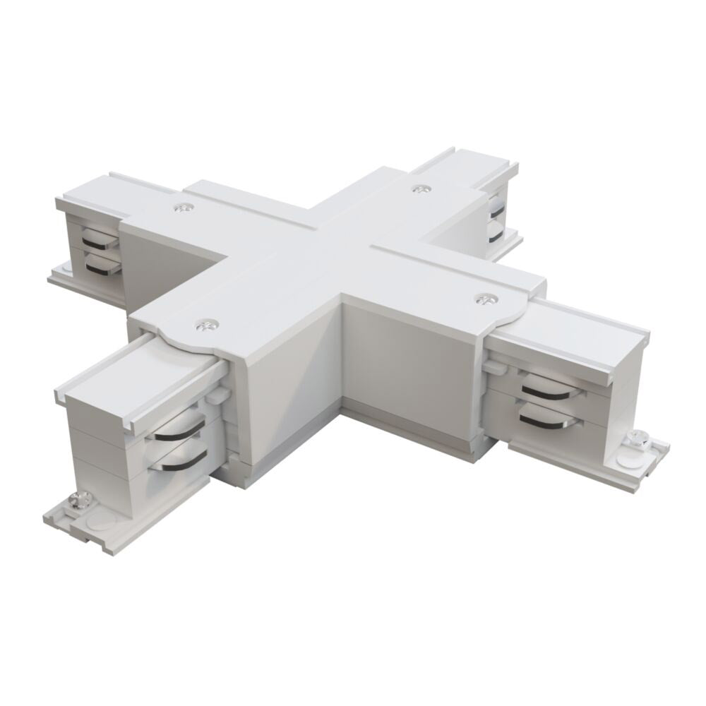 Connettore A X Per Binario Plastica Bianco