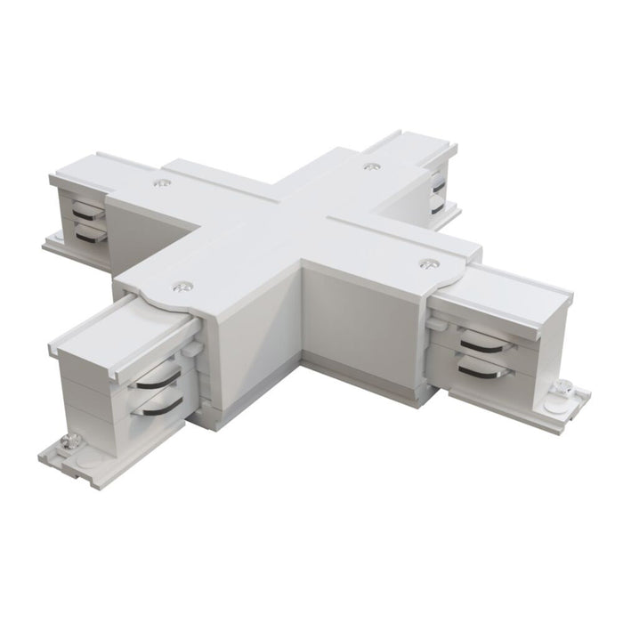 Connettore A X Per Binario Plastica Bianco