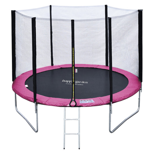Premium Pack Trampolino 305cm reversibile rosa/grigio ADELAÏDE + rete, scala, copertura e kit di ancoraggio