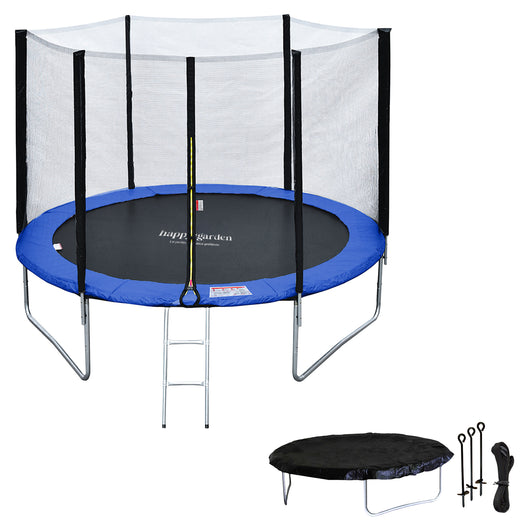 Premium Pack Trampolino 305cm reversibile verde/blu ADELAÏDE + rete, scala, copertura e kit di ancoraggio