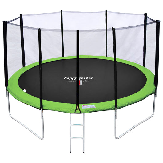 Premium Pack Trampolino 430cm reversibile verde/blu MELBOURNE rete, scala, copertura e kit di ancoraggio