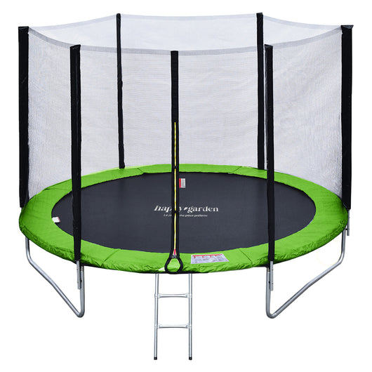 Premium Pack Trampolino 245cm reversibile verde/blu CANBERRA + rete, scala, copertura e kit di ancoraggio