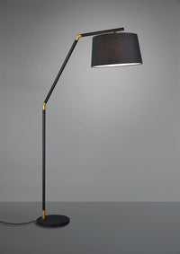 TRACY PIANTANA METALLO NERO CON INSERTI ORO E PARALUME NERO H. 175CM D.40CM 1 LUCE ATTACCO E27
