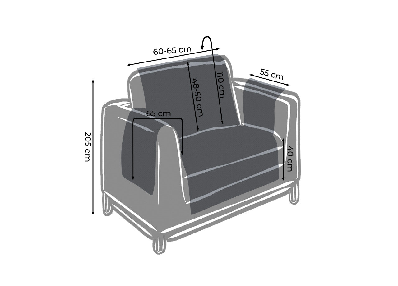 Copridivano Imbottito Trapuntato Sofà Antimacchia Made Italy Dis. Reticolo - Poltrona - Blu