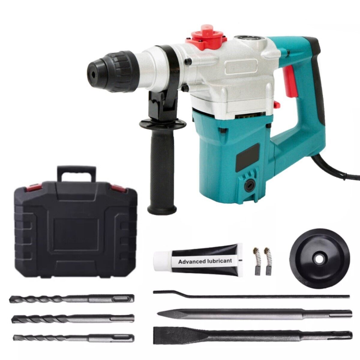 TRAPANO SCALPELLATORE MARTELLO DEMOLITORE 1350W 28MM TASSELLATORE 5 ACCESSORI NV