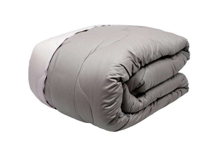Trapunta Piumone Letto Invernale Imbottita 300gr Microfibra Double Face Bicolor - 1 Piazza - Grigio-Grigio