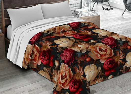 Trapunta Piumone Letto Invernale 300gr Microfibra Stampa Digitale Linea Flora - 2 Piazze - D5