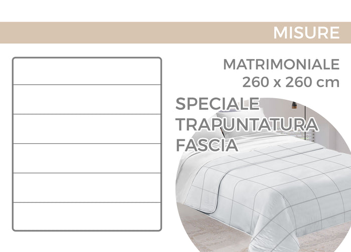 Quilt Trapuntino Piumino Estivo 100gr/mq Microfibra Diadema Ginko - Matrimoniale - Verde D6