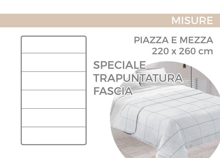 Quilt Trapuntino Piumino Estivo 100gr/mq Microfibra Diadema Ginko - Piazza E Mezza - Multicolor D5