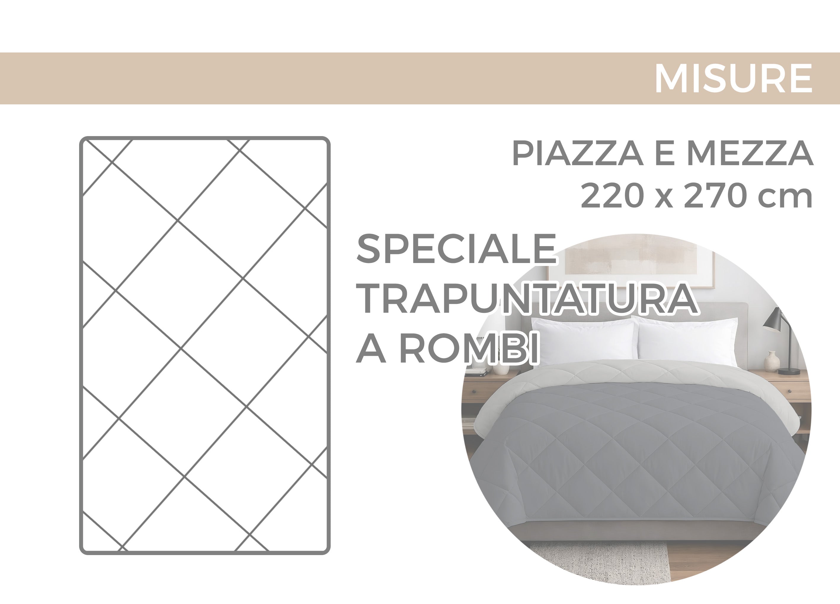 Trapuntino Piumino Estivo Primaverile 100g Disegno Corvara - 1 Piazza e Mezza - Corvara