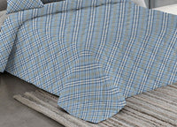 Trapuntino Piumino Estivo Pensieri Delicati Disegno Scotty Scozzese - Matrimoniale - Azzurro