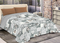 Trapunta Piumone Invernale Imbottita 300gr Microfibra Diadema Shabby - Piazza E Mezza - Grigio