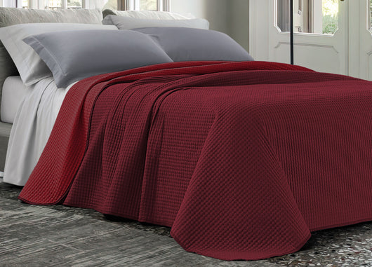 Quilt Trapuntino Estivo 100gr/mq Bicolor Double Face Tinta Unita Modello Cloe - Singolo - Bordeaux
